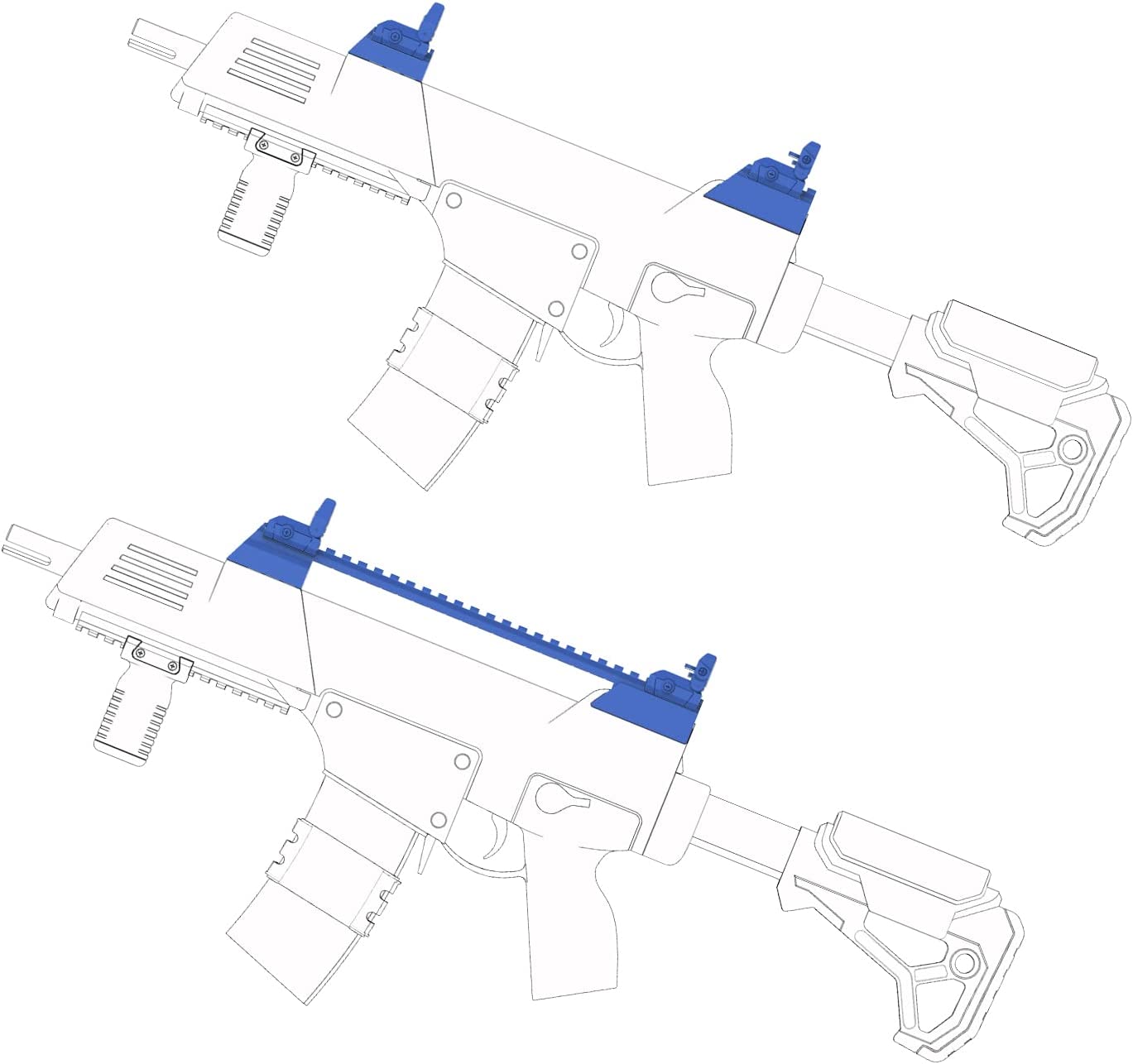 Tactical Mount & Sight Set for SplatRBall SRB400, SRB400-SUB