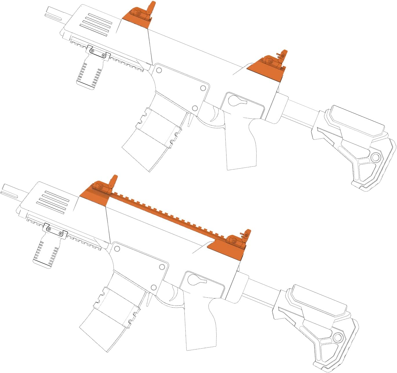 Tactical Mount & Sight Set for SplatRBall SRB400, SRB400-SUB