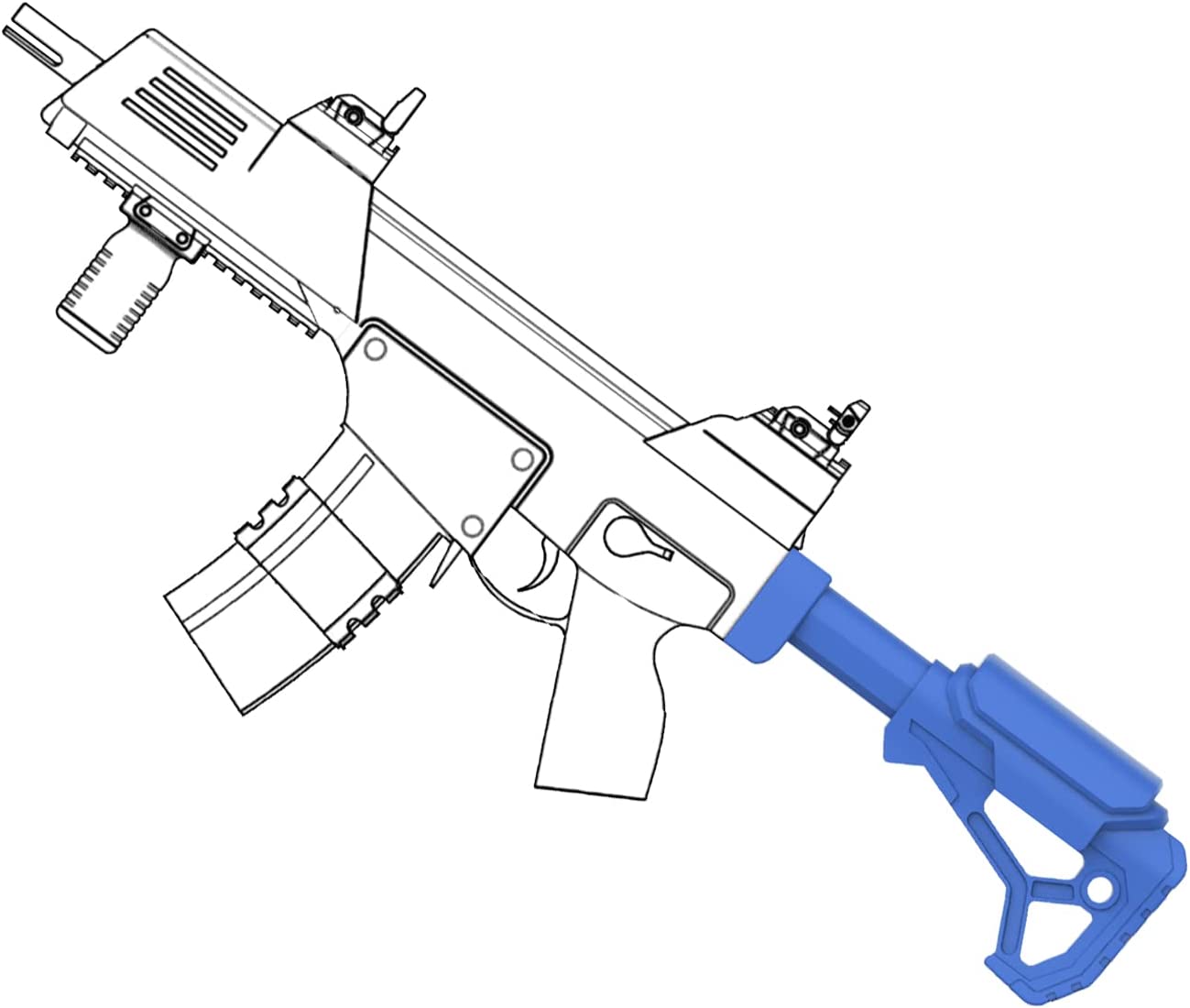 Tactical Rear Stock for SplatRball SRB400, SRB400-SUB, SRB1200, SRB375M